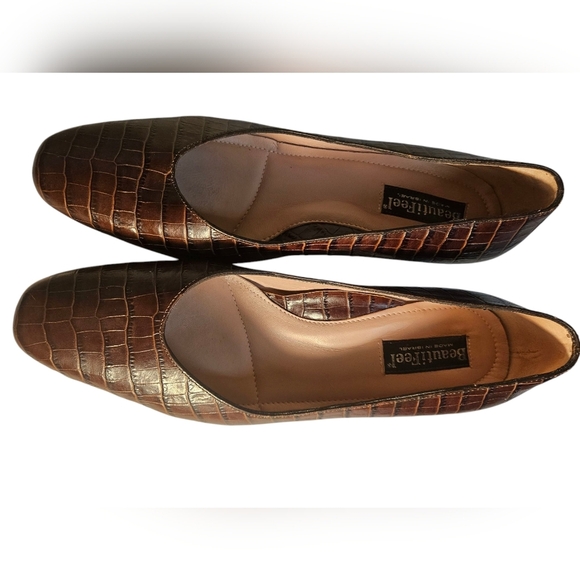 Beautifeel Brown Croc-Embossed Women's Shoes Size EU-38 US-7.5 OR 8.5 - Picture 3 of 8